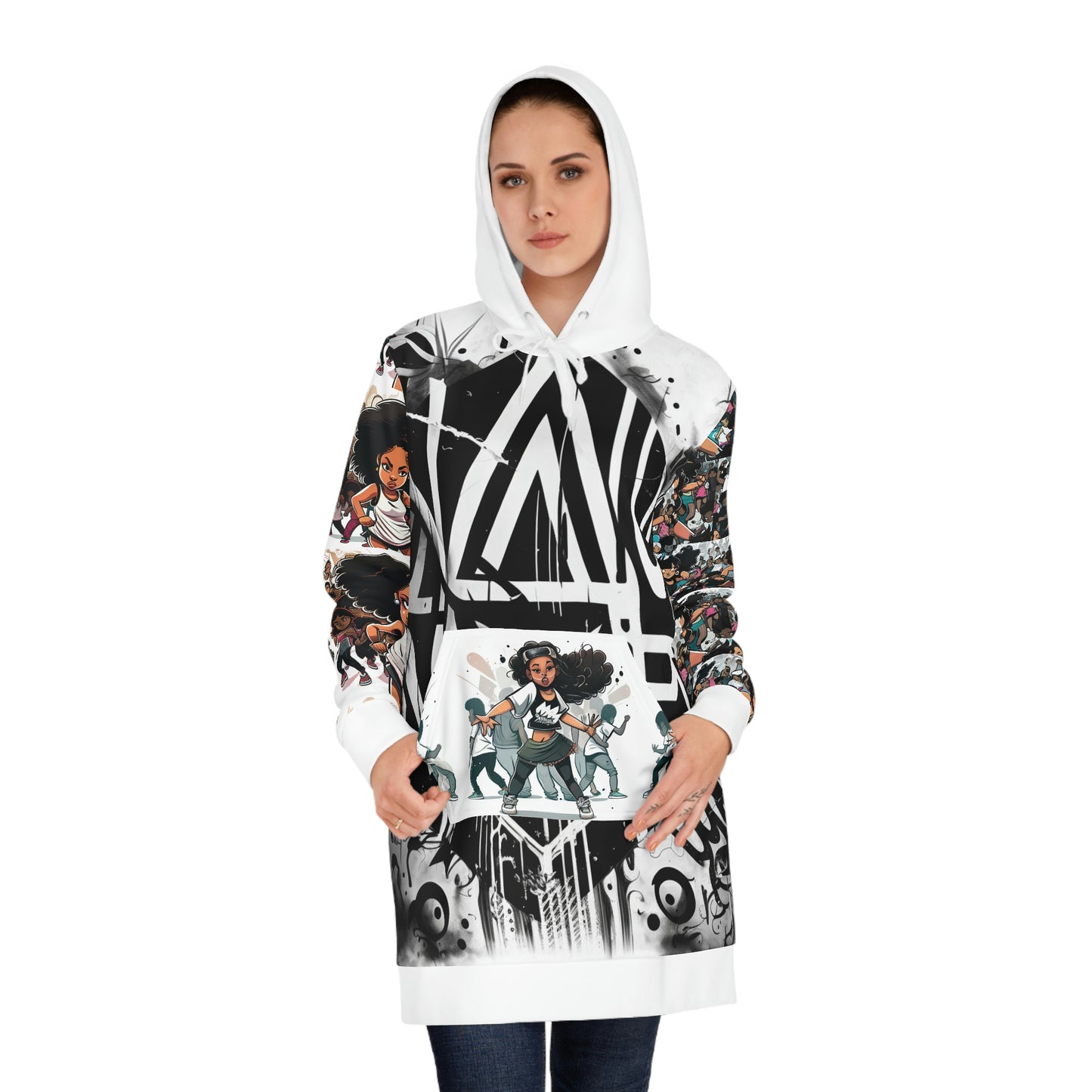 Women's Hoodie Dress (AOP) - Dystopian Camouflage 2